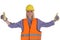 Young female construction worker woman occupation job thumbs up