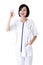 Young female doctor or nurse gesturing perfect