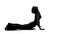 Young female making upward facing dog pose, yoga training, health care fitness