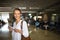 Young female passenger at the airport