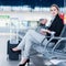 Young female passenger at the airport,