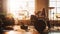 Young Female Playing Drums During a Band Rehearsal in a Loft Studio with Warm Sunlight at Daytime