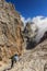 Young female rock climber in the Dolomites,Sudtirol,Italy