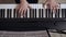 Young female`s pianist hands playing grand piano