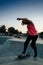 Young female skateboarder at the skatepark