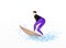 Young Female Surfer on A Surfboard Blasting Throug