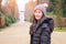 Young female tourist in Sans Souci palace in Potsdam, Berlin, Germany, Europe