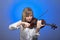 Young female violinist
