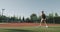 Young females playing tennis game on the full tennis court.shot on red epic. 4k