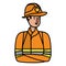 Young fireman avatar character
