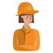 Young firewoman avatar character