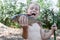 Young fisherman caught a bream