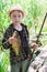 Young fisherman caught a bream