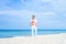 Young and fit man on the beach