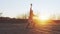 Young and fit man having evening workout outdoor. Urban sunset background. Fitness and sport.