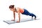 Young fit sporty woman does Hatha yoga plank asana