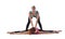 Young fitness trainer help for exercise yoga asana