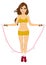 Young fitness woman jumping rope