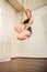 Young flexible attractive gymnast girl