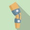 Young foot hurt icon flat vector. Bandage injury