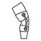 Young foot hurt icon outline vector. Bandage injury