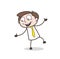 Young Funny Boy Dancing Pose Vector