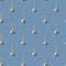 Young garlic seamless pattern on a blue background