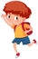 Young ginger kid jumping