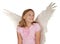 Young girl with angel fairy wings