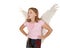 Young girl with angel fairy wings