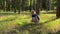 Young Girl Captures Butterflies in Sunlit Forest