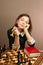 Young girl chess player