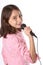 Young Girl / Child Singing in Microphone