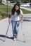 Young Girl with Crutches