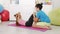 Young girl doing abdominal strengthening routine