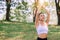 Young girl doing or practicing yoga at outdoor in the morning,Relaxing time,Meditation concept