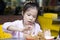 Young Girl Eating Fried Chicken