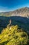 Young Girl on the Edge of Cliff