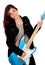 Young girl with electric guitar