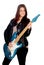 Young girl with electric guitar