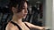 Young girl engaged in the gym, pectoral muscle. Sport, health,beauty.