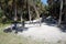 Young girl at Fort De Soto Park campsite in Pinellas County, Florida.