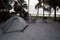 Young girl at Fort De Soto Park campsite in Pinellas County, Florida.