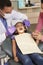 Young Girl Having Check Up At Dentists Surgery With Mother