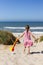 Young girl heading for the beach