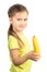 Young Girl Holding Banana