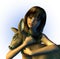 Young Girl Holding a Fawn - includes clipping path