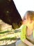 Young Girl Kissing Black Adult Horse