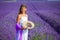 Young girl in the lavander fields