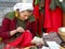 Young girl in medieval dress in Tallinn